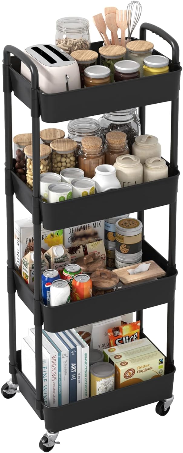 Plastic Rolling Utility Cart, Storage Trolley, Movable Storage Organizer, Storage Cart -3 Tier Plastic Rolling Utility Cart, Storage Trolley, Movable Storage Organizer, Storage Cart -3 Tier
